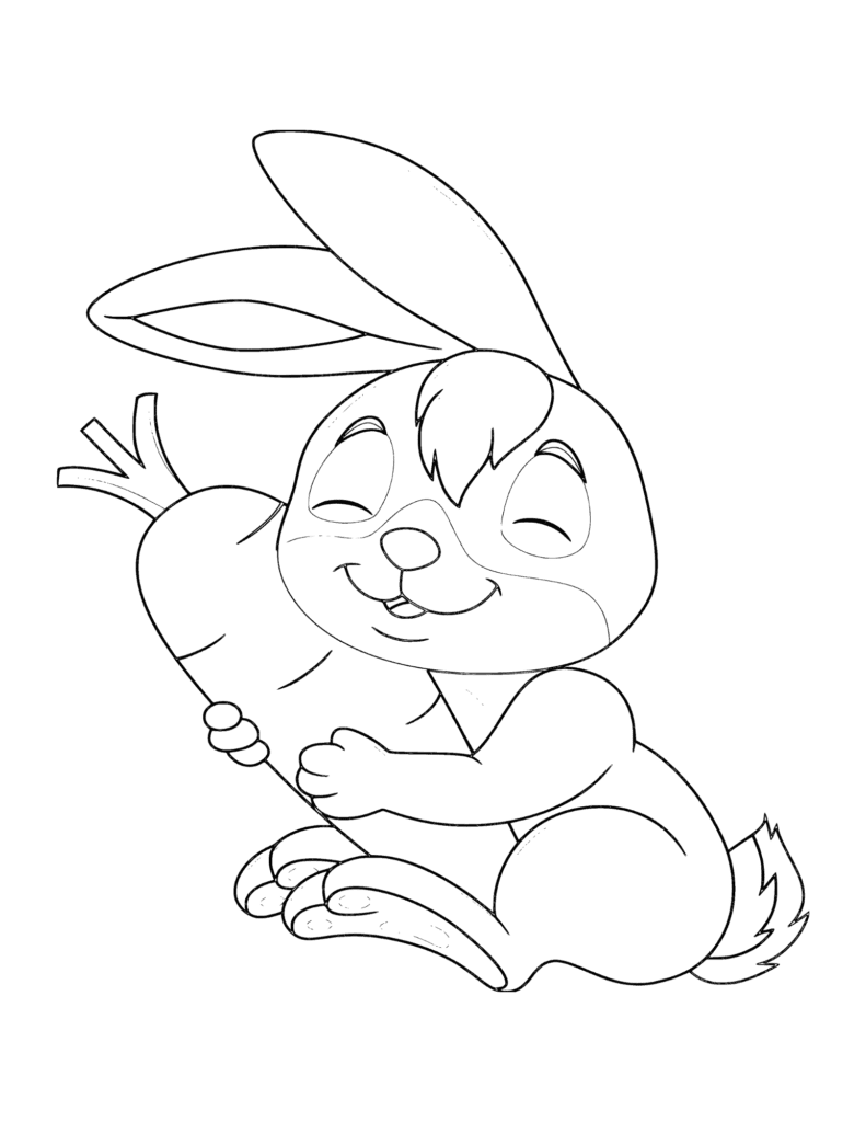 Cute Rabbit Coloring Page