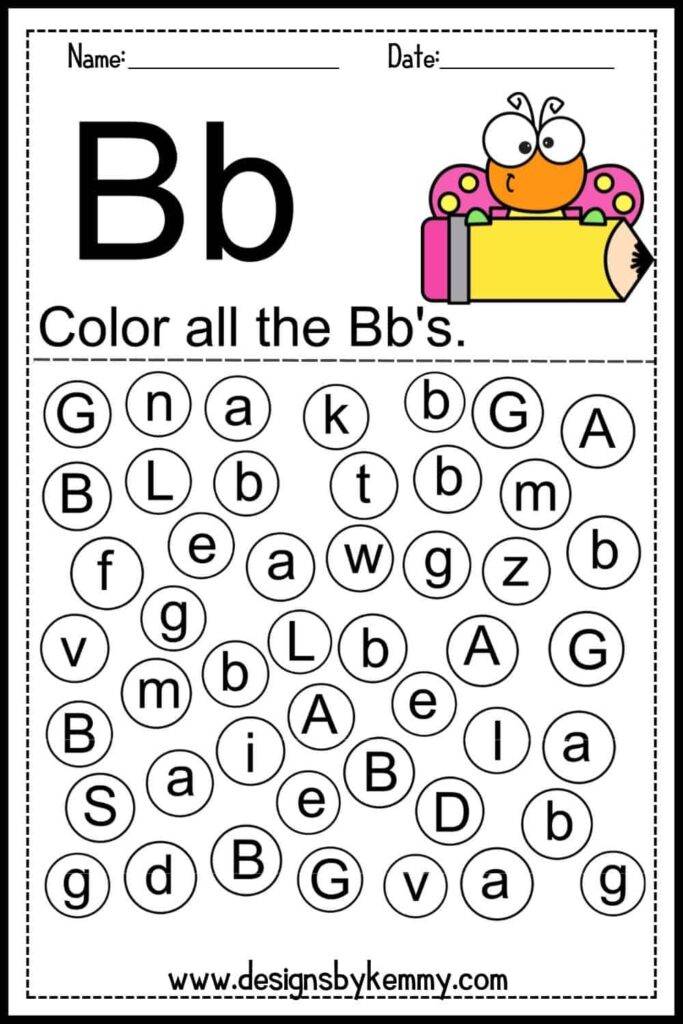 Find the letter b worksheet