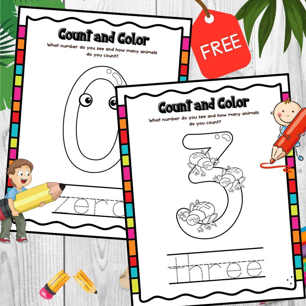 Count and Color Numbers Worksheet