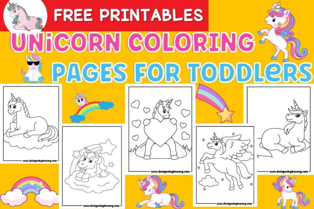 Free Unicorn Coloring Pages For Toddlers