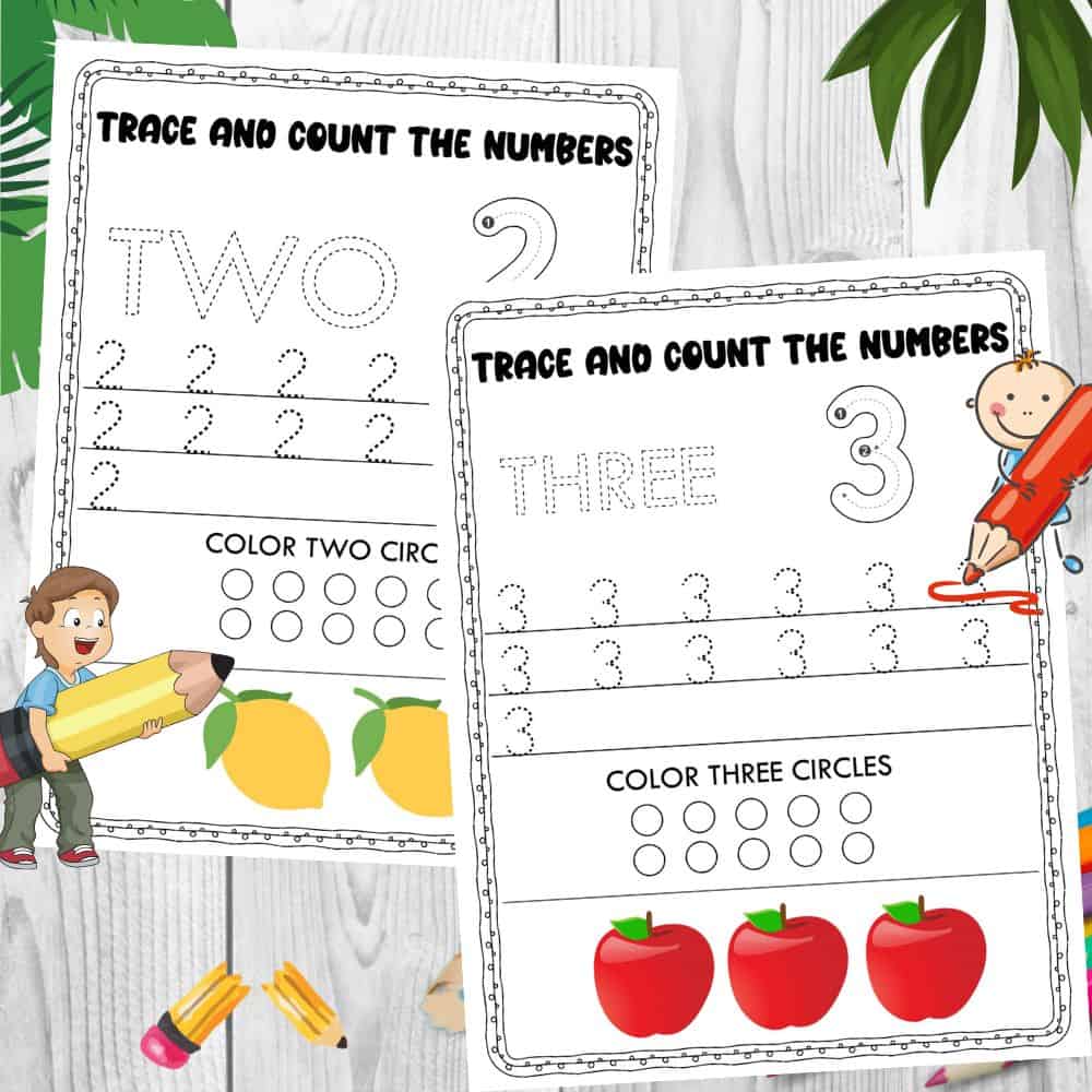 Trace And Count Numbers Worksheet