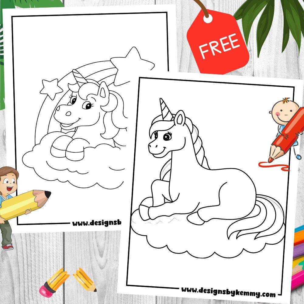 Free Unicorn Coloring Pages For Toddlers
