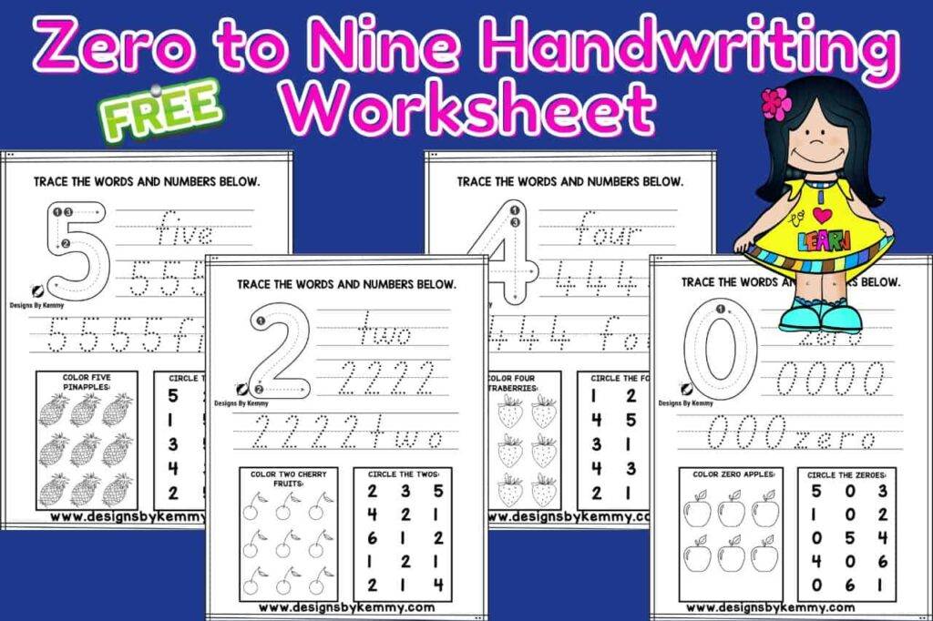 Number Tracing Worksheets 0-9