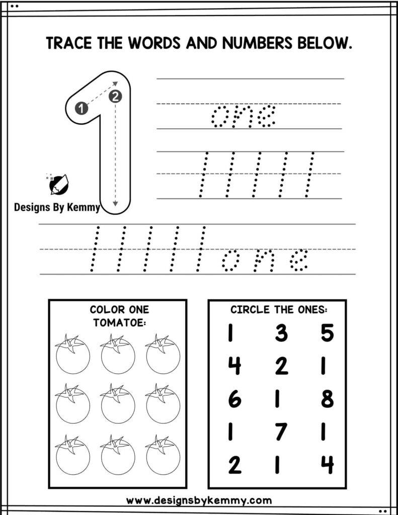 Trace-Number-1-Worksheet