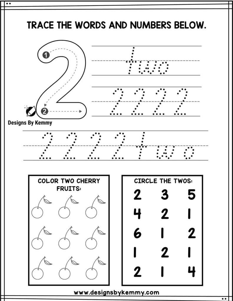 Trace-Number-2-Worksheet