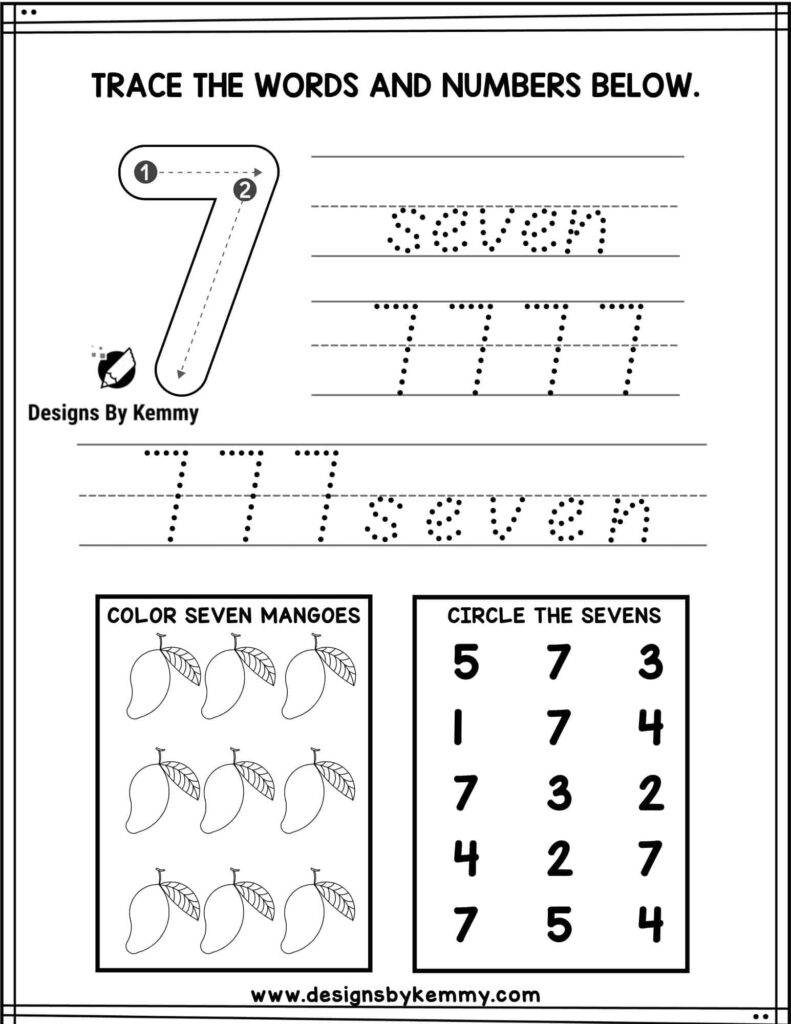 Trace-Number-7-Worksheet