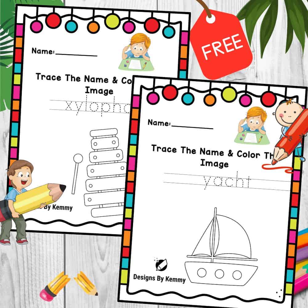 Trace The Name And Color The Image Worksheet
