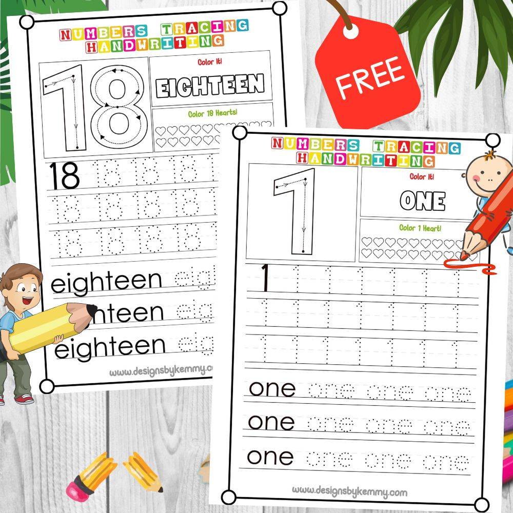 Number Tracing Handwriting Worksheet