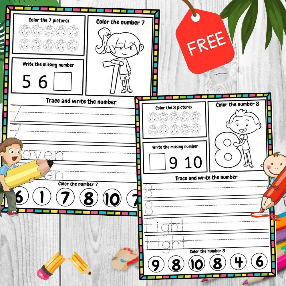 Free PDF Number Worksheet 1-10