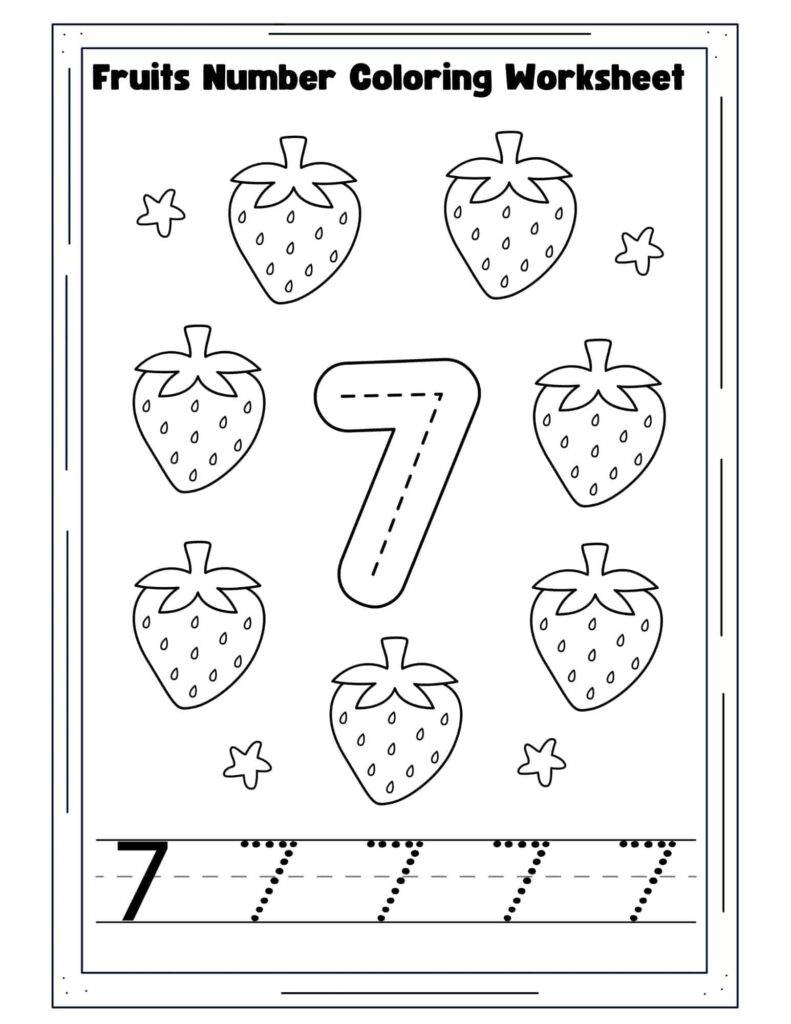Fruits-Number-7-Coloring-Worksheet