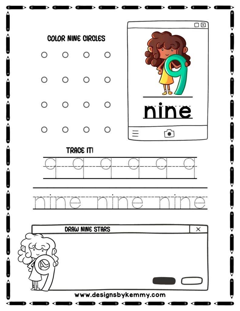 Learning Tracing Number 9
