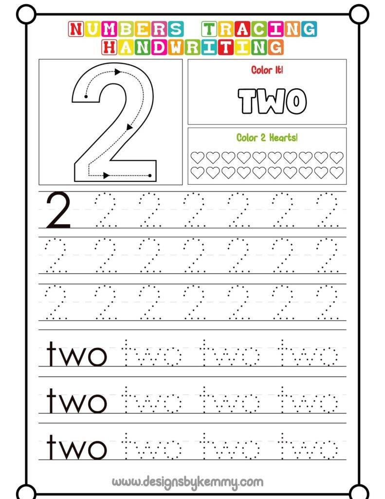 Number Tracing Handwriting 2
