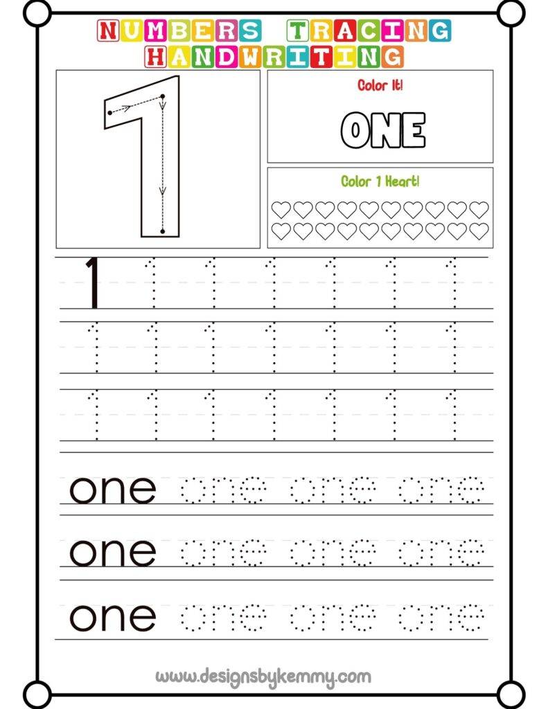 Number Tracing Handwriting