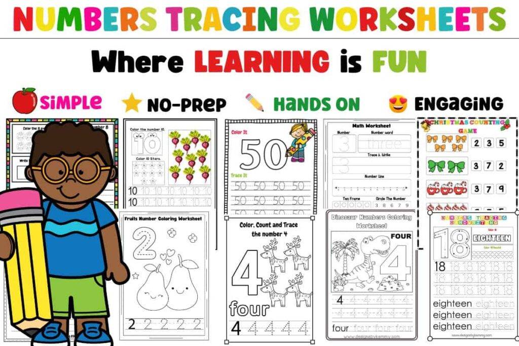 Tracing Numbers Activity Worksheets