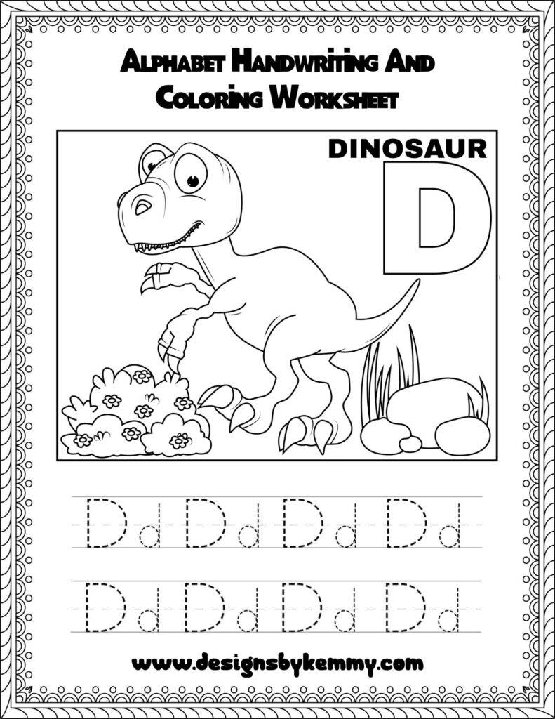 Alphabet Handwriting & Coloring Worksheet