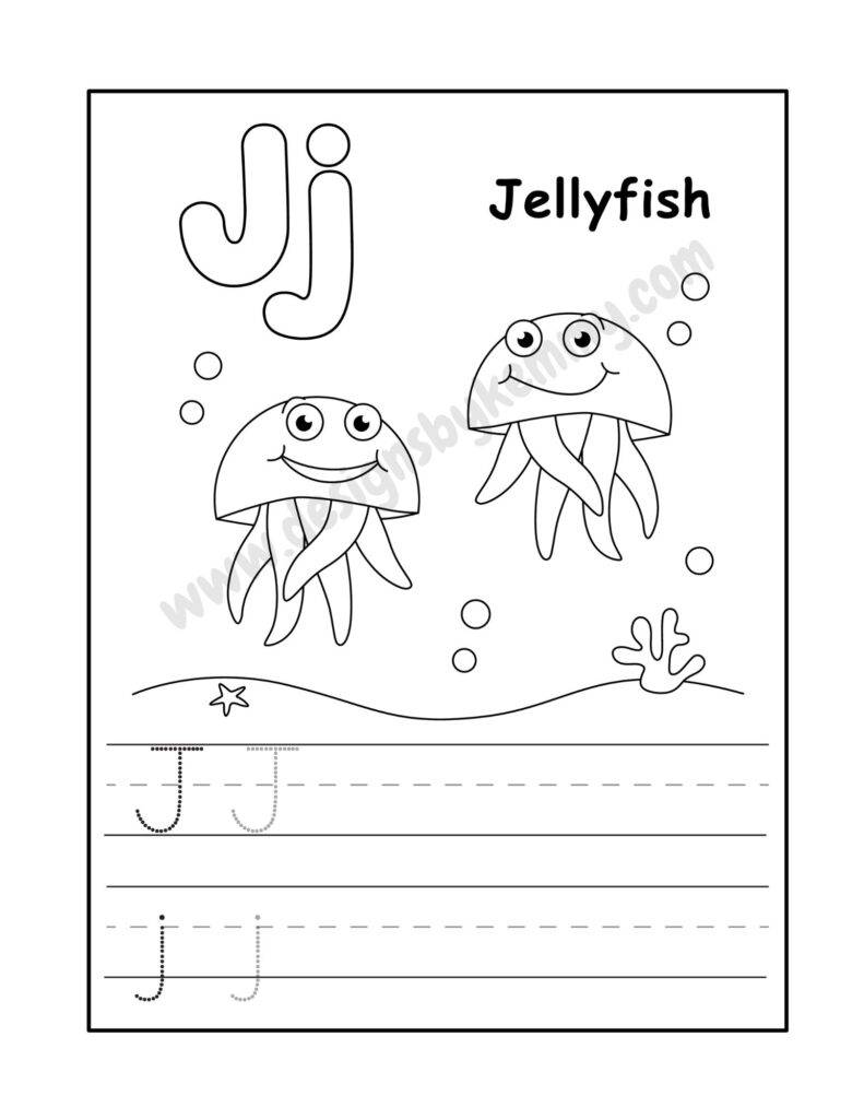 Animal Alphabet Coloring Worksheet For Kids J
