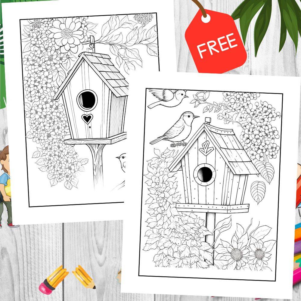 Birdhouse Coloring Pages