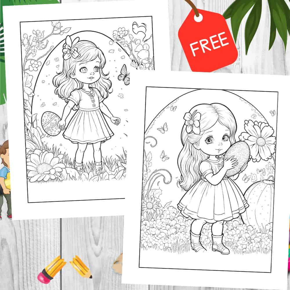 Easter Girl Coloring Pages For Adults