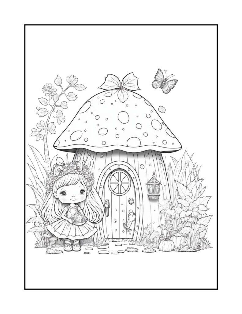 Fairy House Adults Coloring Pages