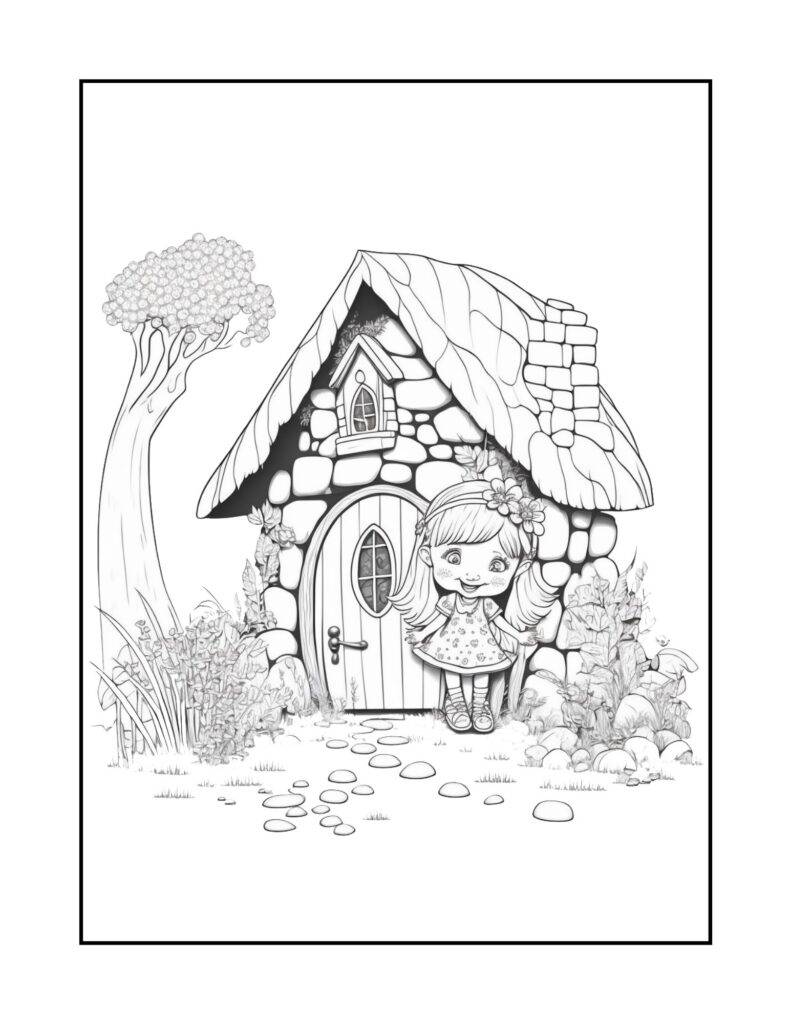 Fairy House Adults Coloring Pages