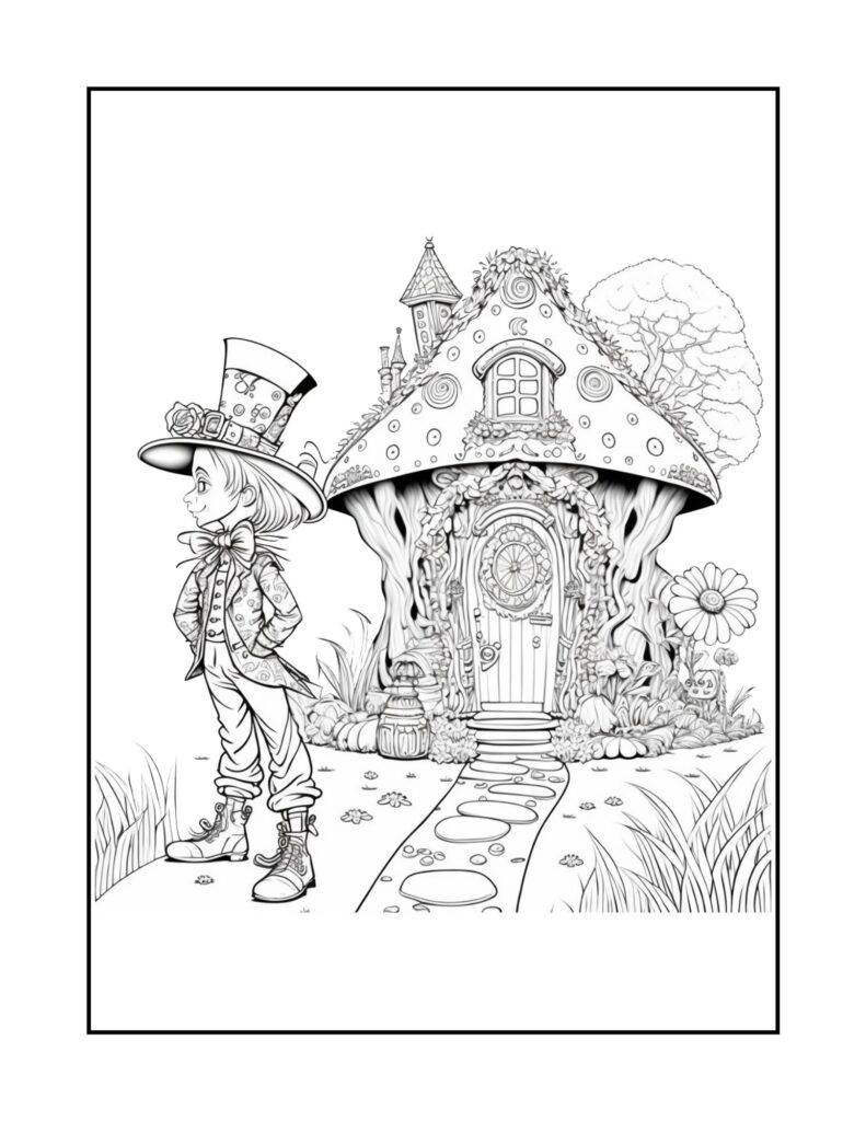 Fairy House Adults Coloring Pages