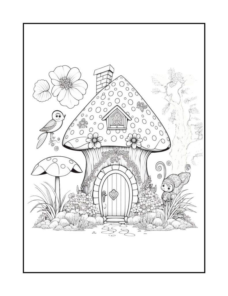 Fairy House Adults Coloring Pages