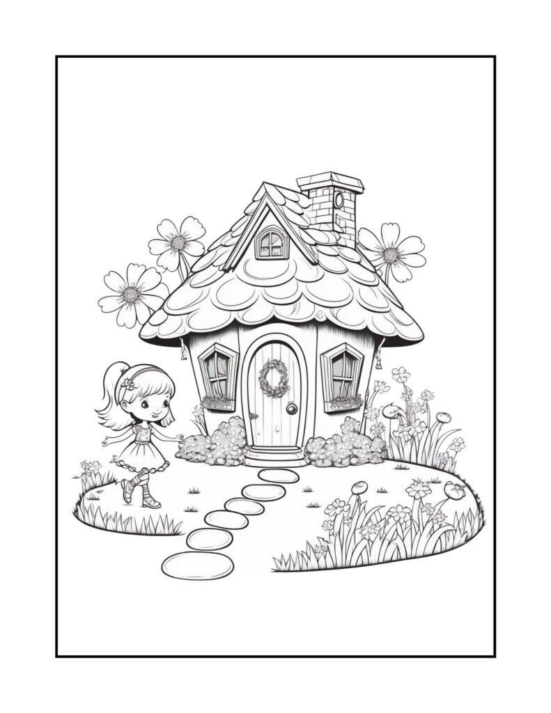 Fairy House Adults Coloring Pages
