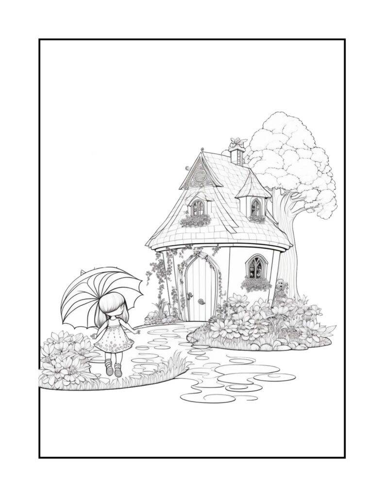 Fairy House Adults Coloring Pages