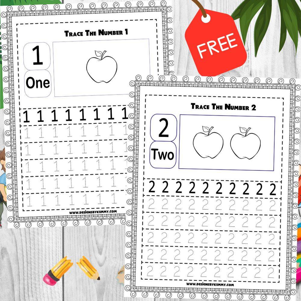 Number Tracing Worksheet For Kindergarten