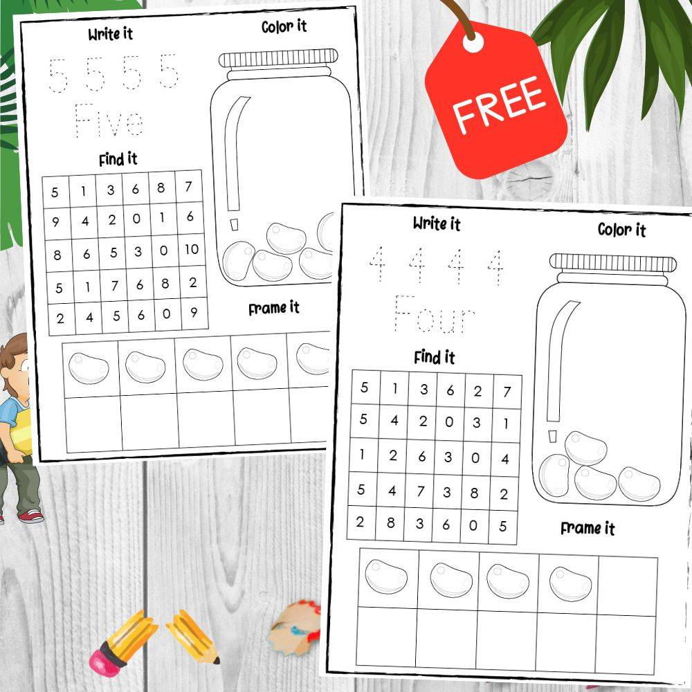 Number Worksheets 1-10 for preschoolers