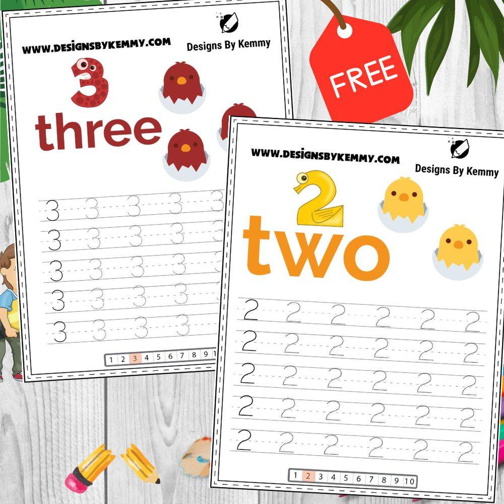 1-10 Number Tracing Worksheet For Kids