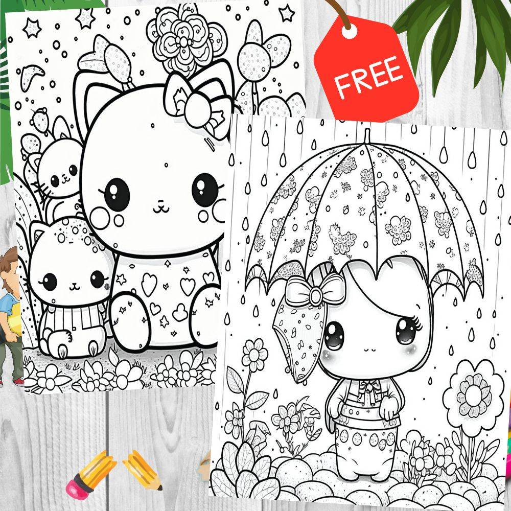 Cute Kawaii Coloring Pages
