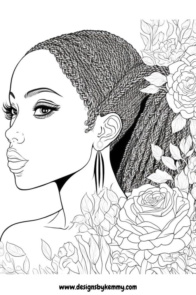 Unique Black Girl Coloring Pages