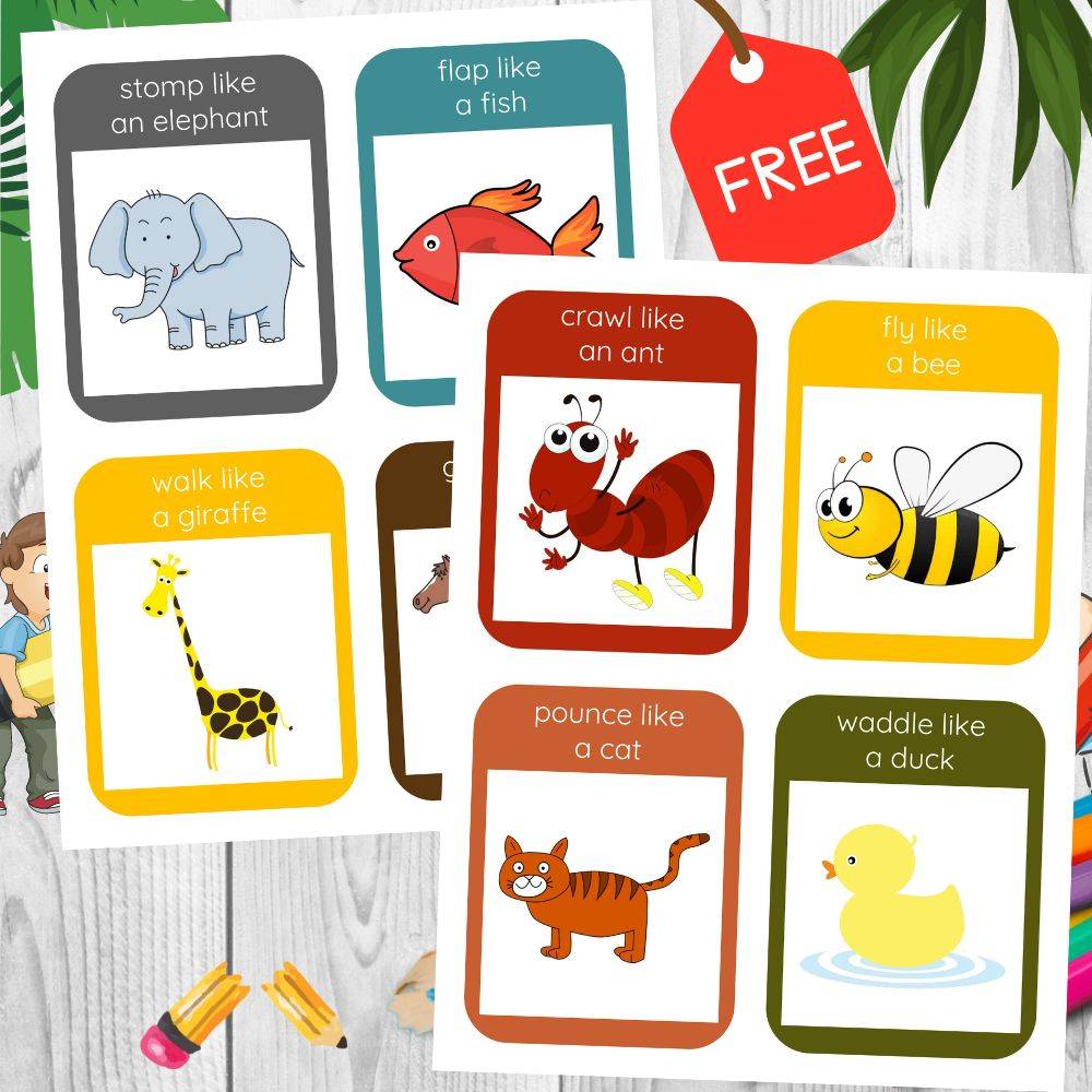 Cute Animal Movement Flashcards