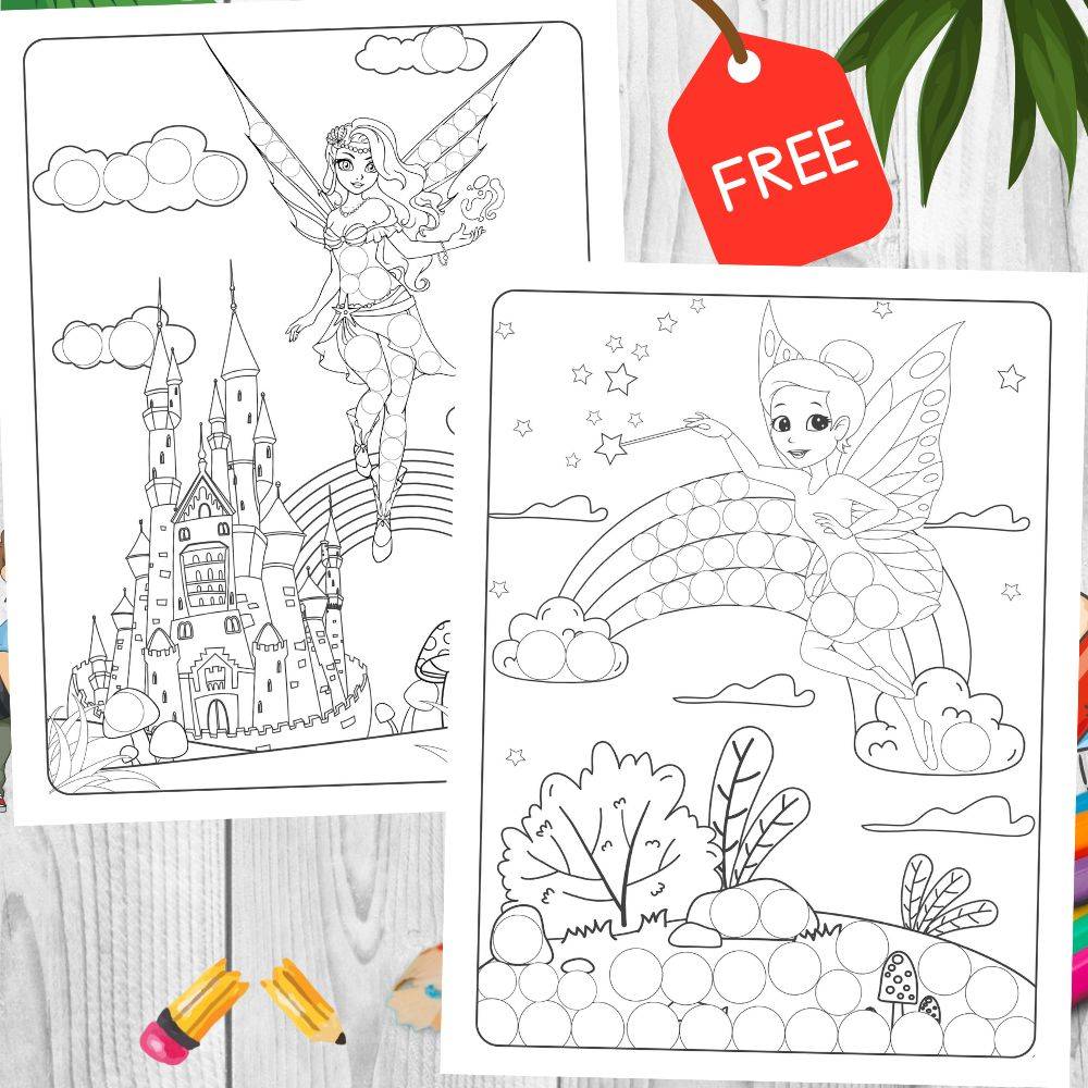 Fairy Dot Marker Coloring Pages