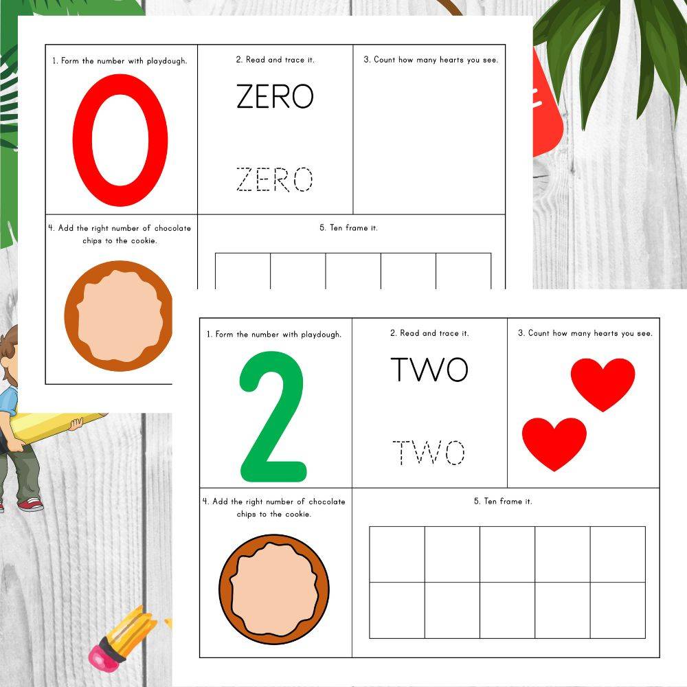 Numbers Play Dough Mats Pages