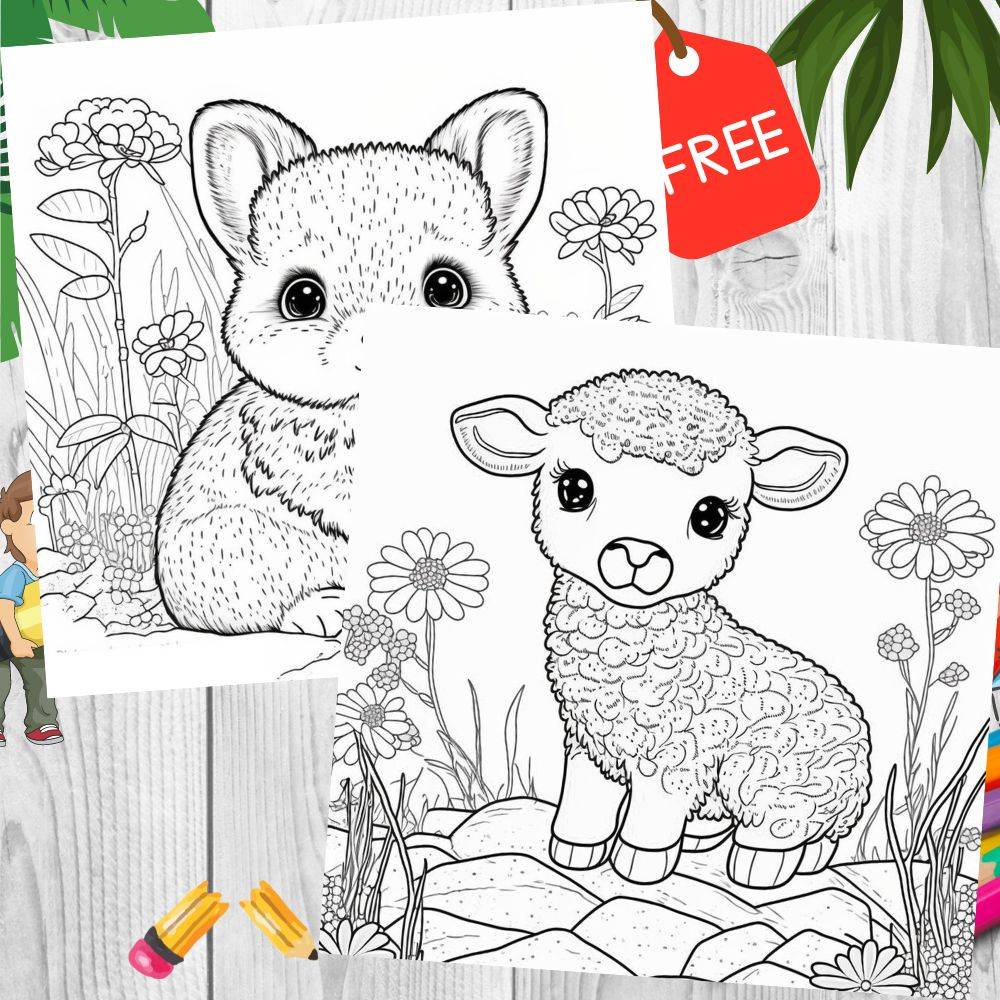Cute Baby Animals Coloring Pages