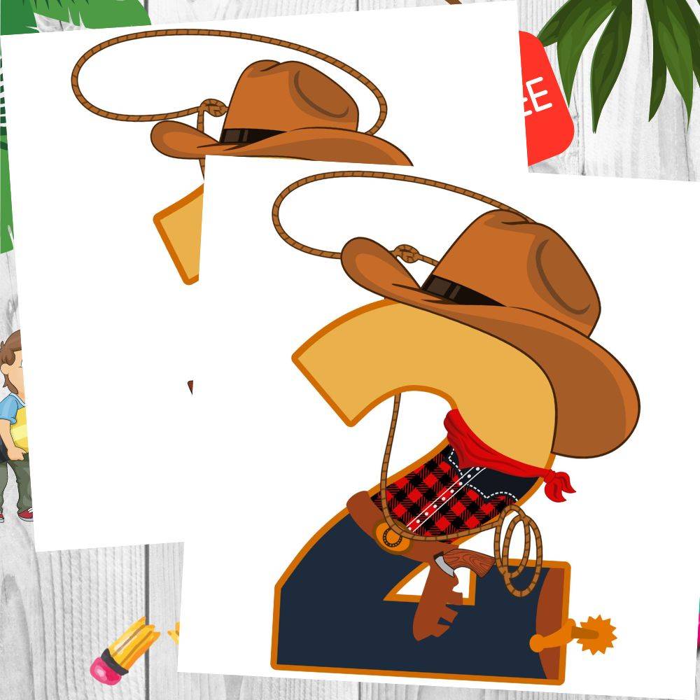 Cute Cowboy Numbers For Kids