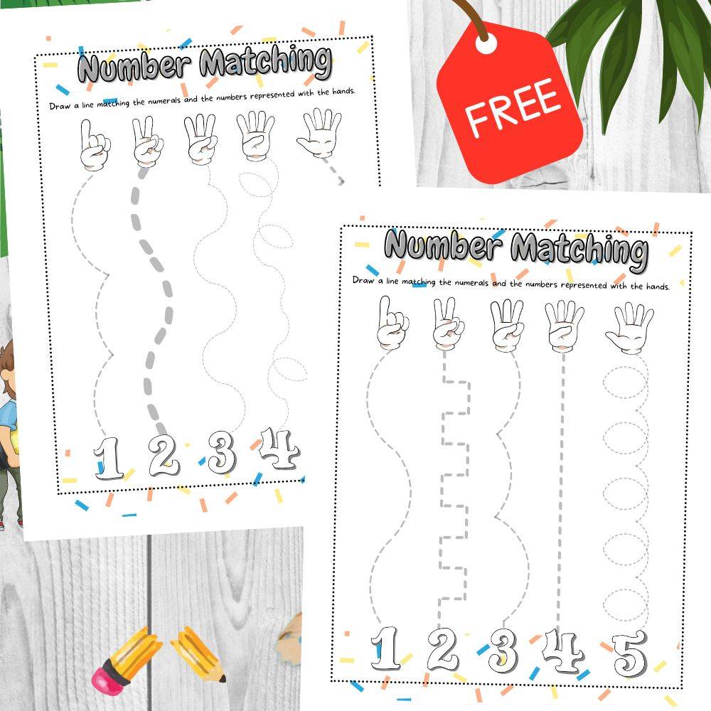 Number Matching Activity Pages For Kids