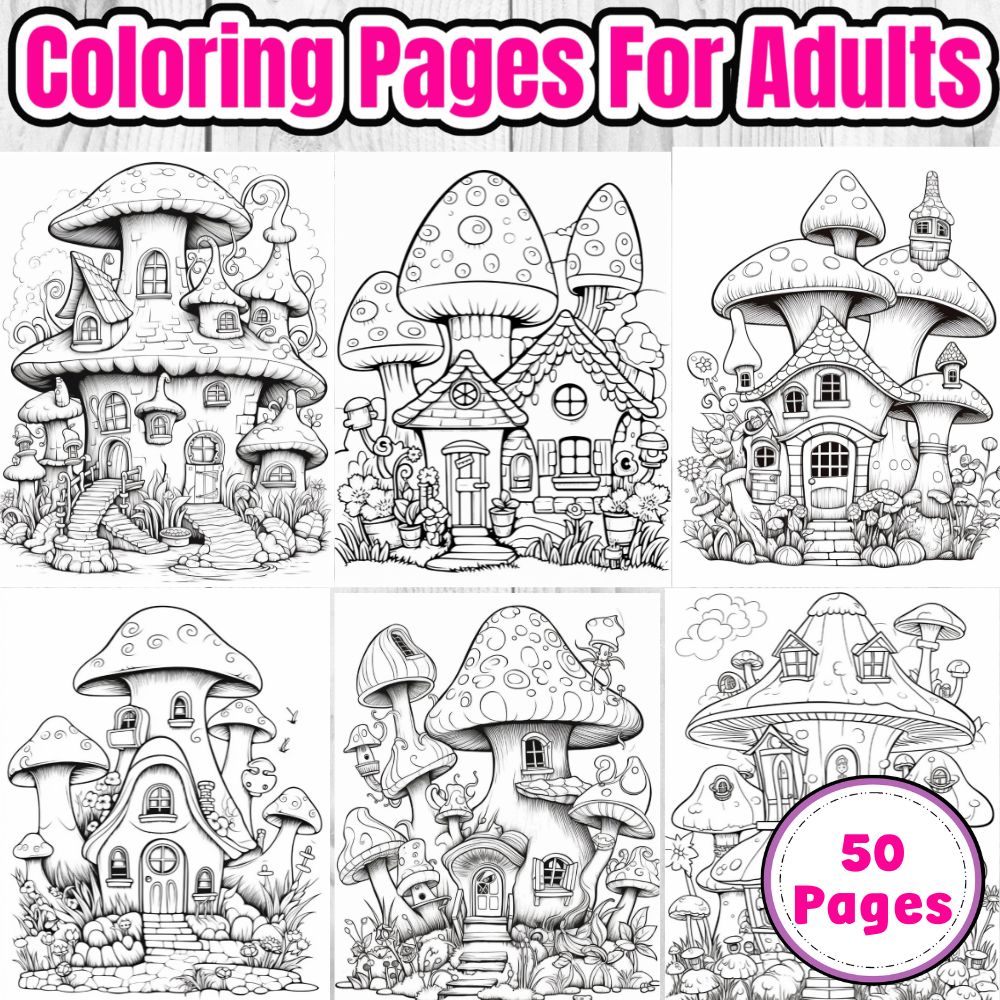 Mushroom House Coloring Pages