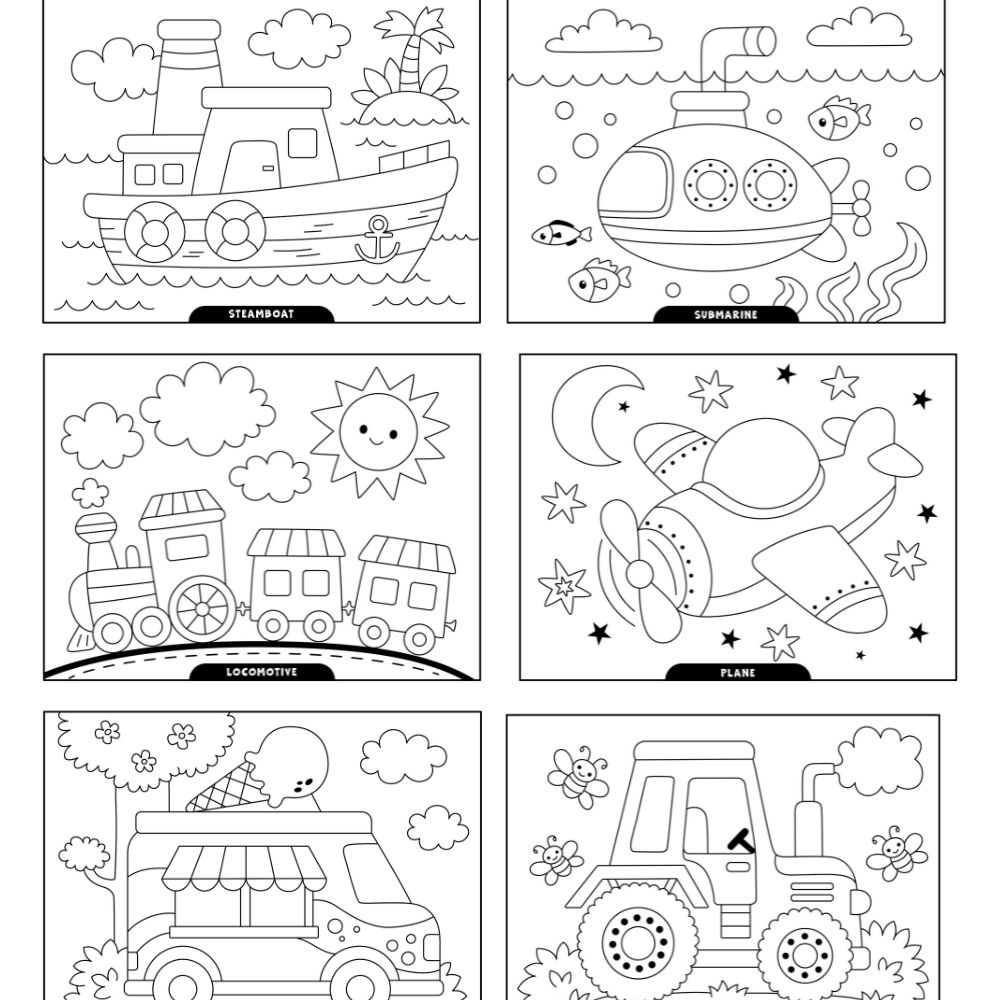 Vehicle Coloring Pages For Kids
