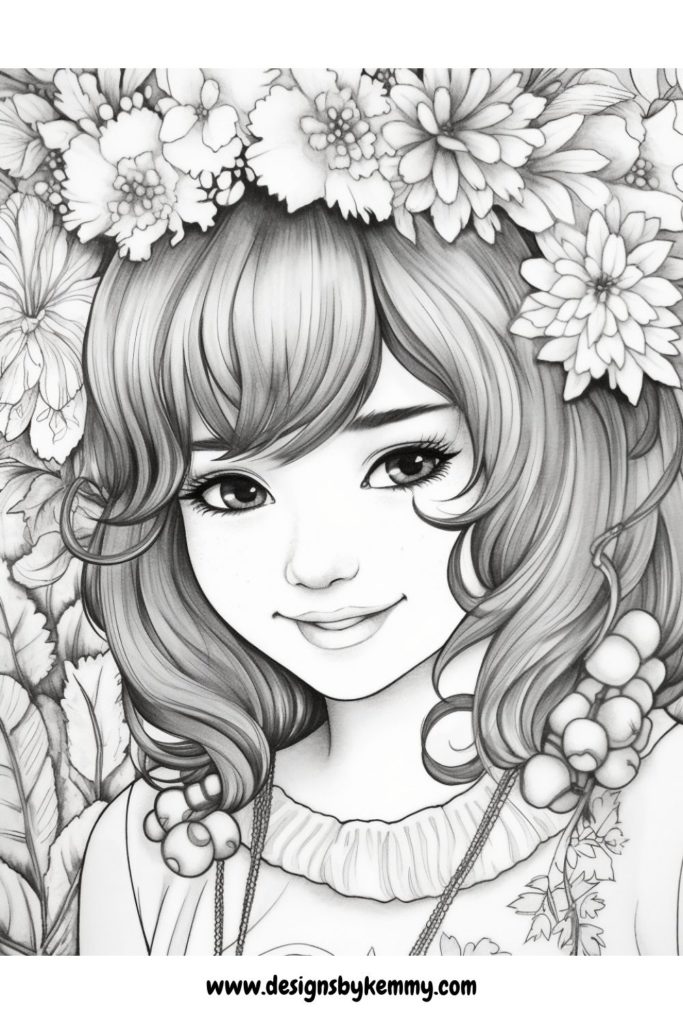 Flower Girls Coloring Pages