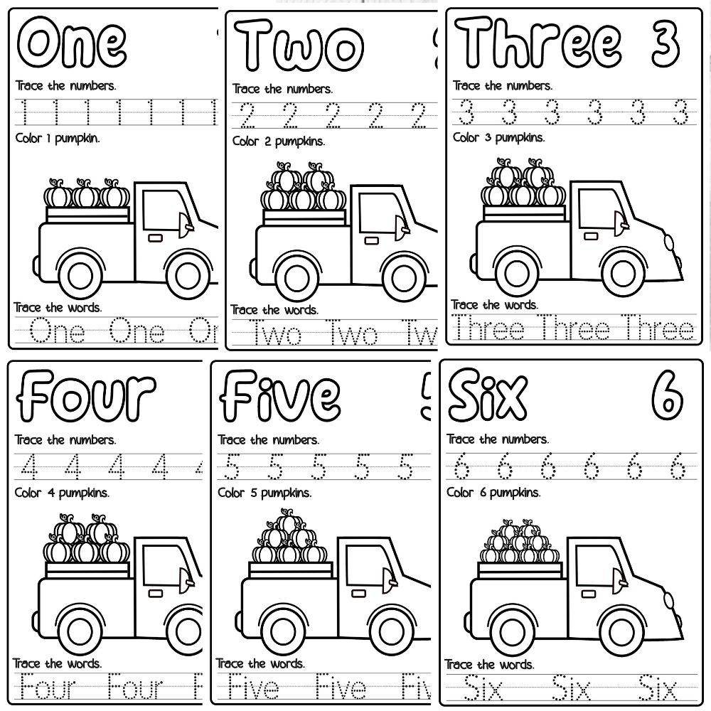 Pumpkin Counting And Number Tracing Worksheet