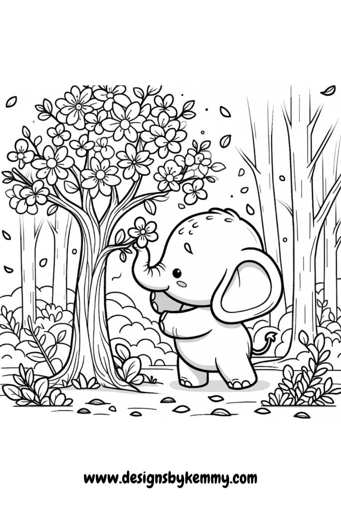 Elephant Coloring Pages For Kids