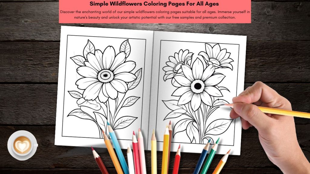 Simple Wild Flowers Coloring Pages