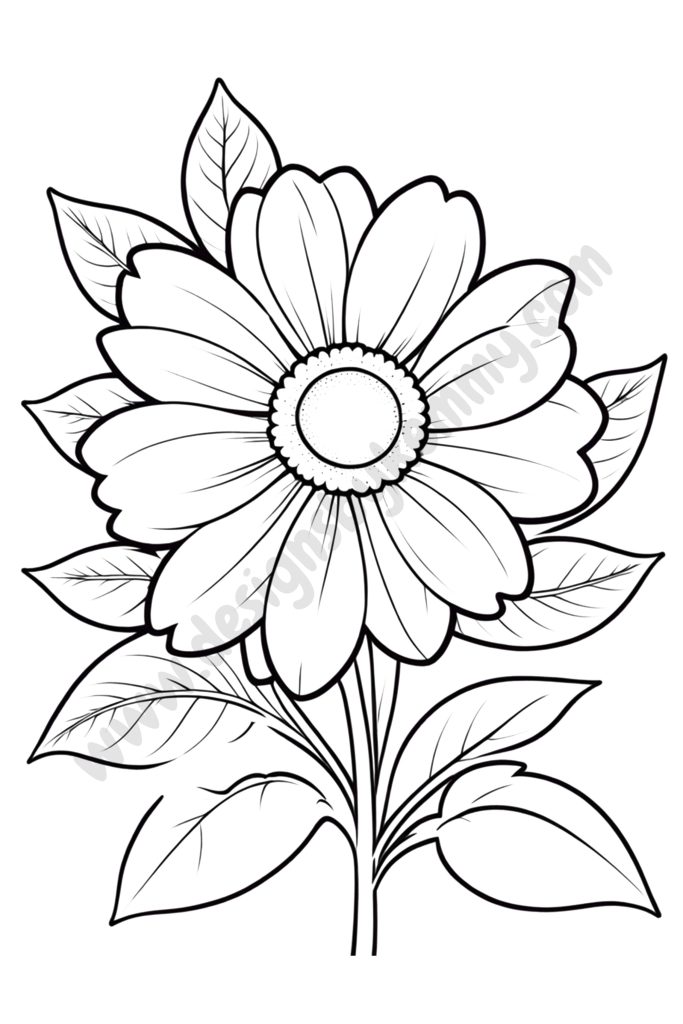 Simple Wildflower Coloring Pages to Print3