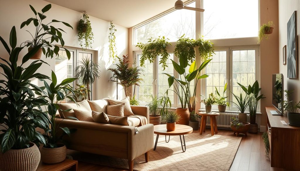 Biophilic Living Room Design with Indoor Plants Biophilic Living Room Design with Indoor Plants