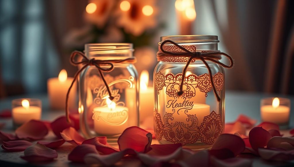 Romantic Mason Jar Candle Holders