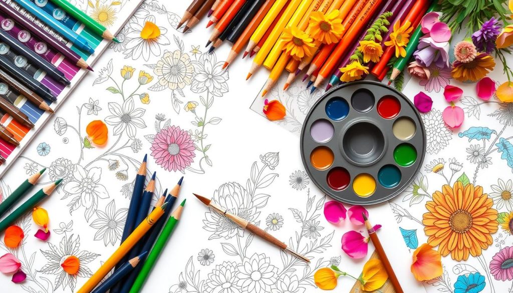 Wildflower Coloring Supplies