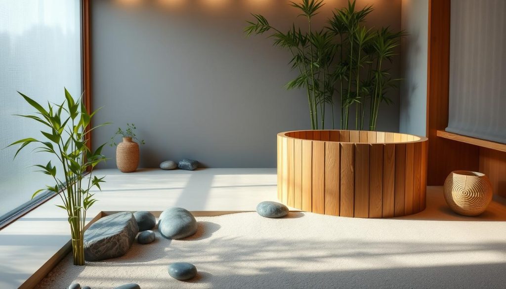 Zen Bathroom Design with Ofuro Tub